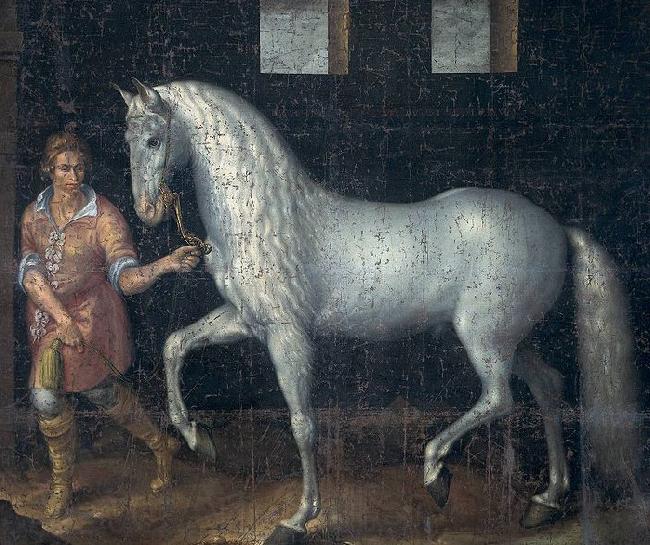 Jacob de Gheyn II Spanish Warhorse captured at the Battle of Nieuwpoort. Spain oil painting art